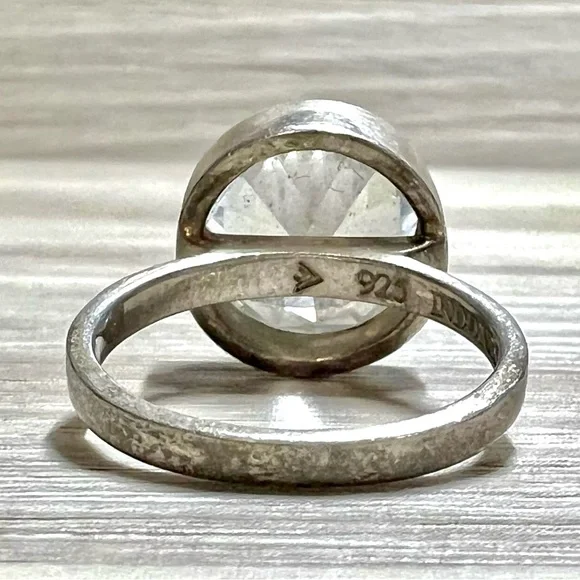 Designer Silpada Sterling Silver Cubic Zirconia Center Stack Ring, Size 5.75 - Picture 5 of 12